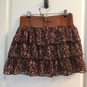 Brown flowers skirt